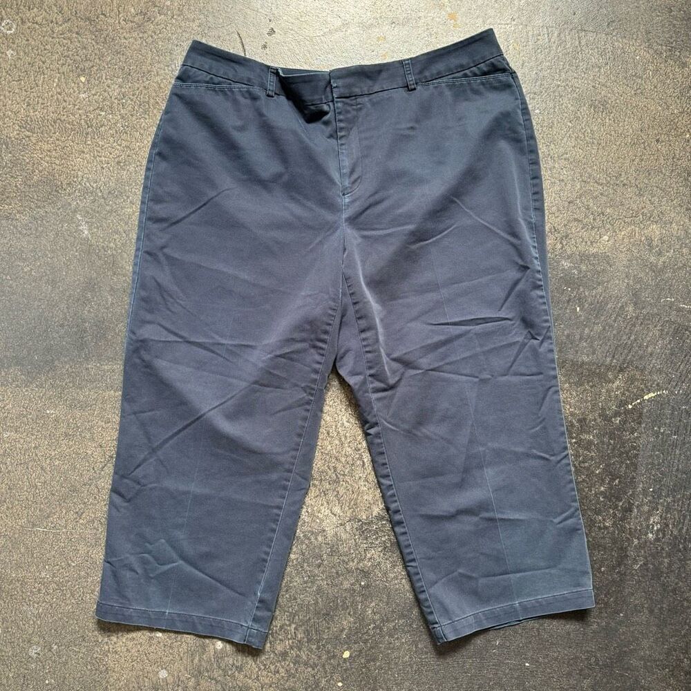 Dockers Capri Chino Pants Women's 36x22 Navy Blue  Mid-Rise Cotton Formal